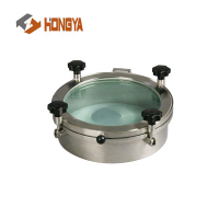 SS304 Sanitary Stainless Steel Round Glass Top Manhole Cover 1 Bar Pressure