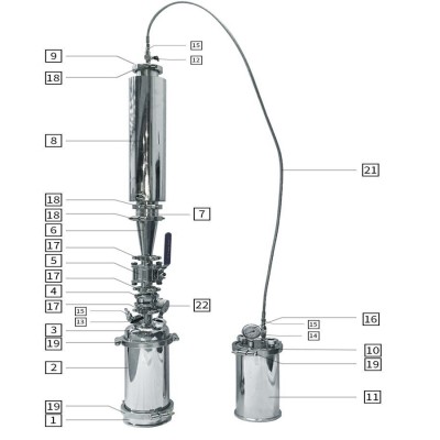 STAINLESS STEEL 1 LB BHO CLOSED LOOP EXTRACTOR SET