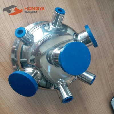 Sanitary Sanitary Stainless Steel Hemispherical Lid With 3pcs TC ferrue and 4pcs MNPT Ferrule